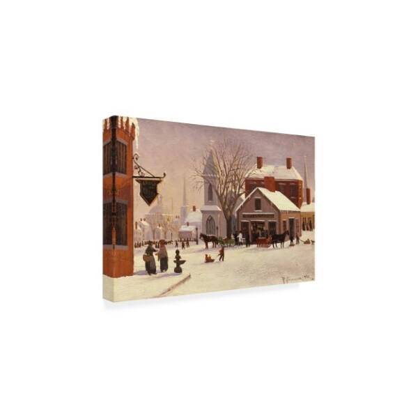 Trademark Fine Art Franklin Stanwood 'Christmas in Connecticut' Canvas Art, 16x24 - BL02579-C1624GG