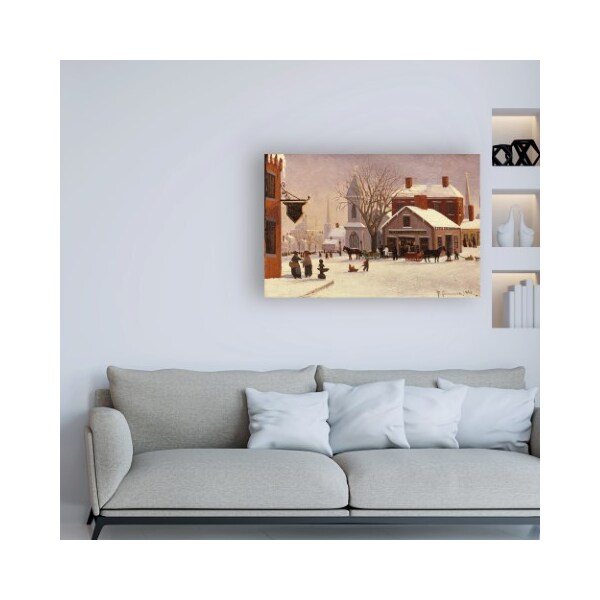 Trademark Fine Art Franklin Stanwood 'Christmas in Connecticut' Canvas Art, 16x24 - BL02579-C1624GG
