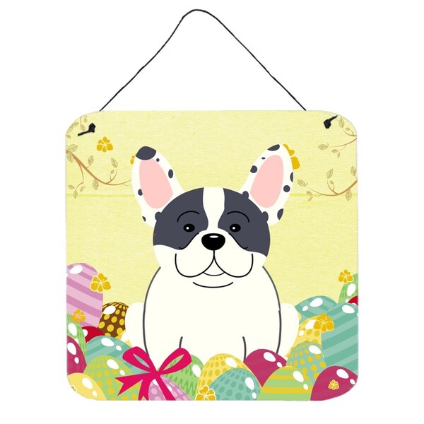 Carolines Treasures Easter Eggs French Bulldog Piebald Wall or Door Hanging Prints - BB6011DS66