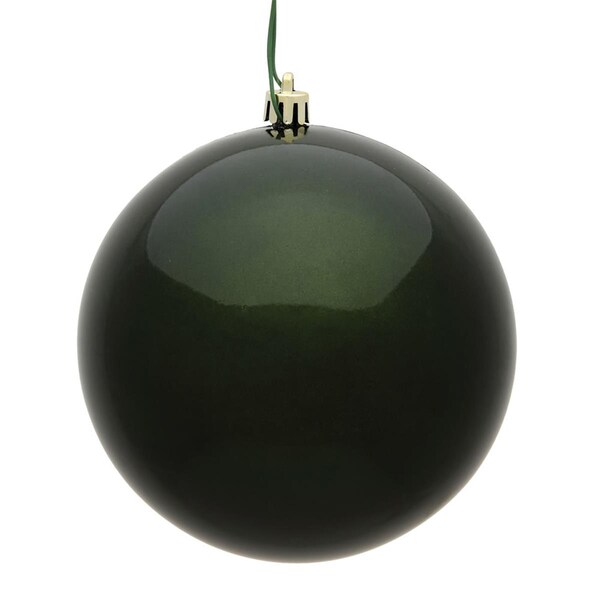 Vickerman 10 in. Moss Green Candy UV Drilled Cap Christmas Ornament Ball - N592564DCV