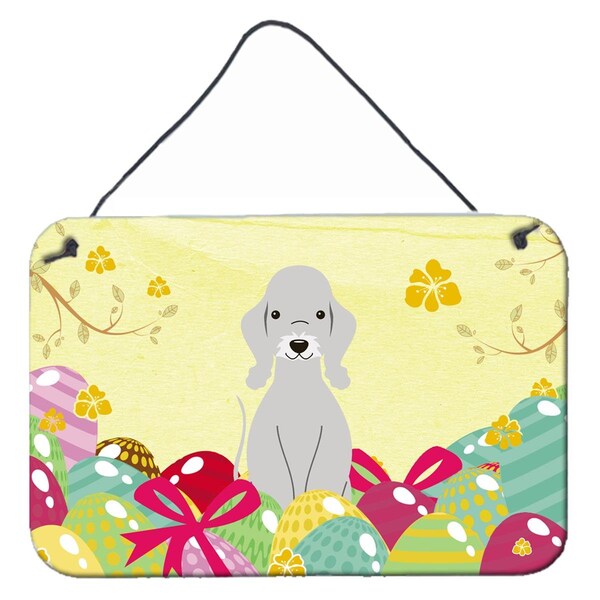 Carolines Treasures Easter Eggs Bedlington Terrier Blue Wall or Door Hanging Prints - BB6090DS812