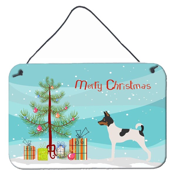 Carolines Treasures American Toy Fox Terrier Christmas Wall or Door Hanging Prints - BB8468DS812