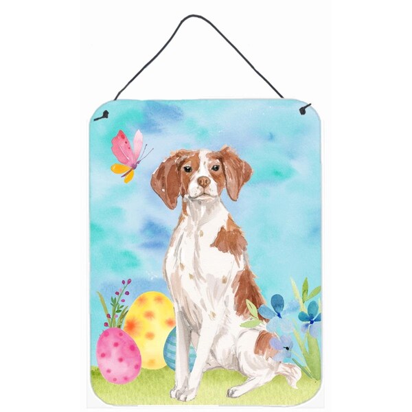Carolines Treasures Brittany Spaniel Easter Wall or Door Hanging Print - BB9609DS1216