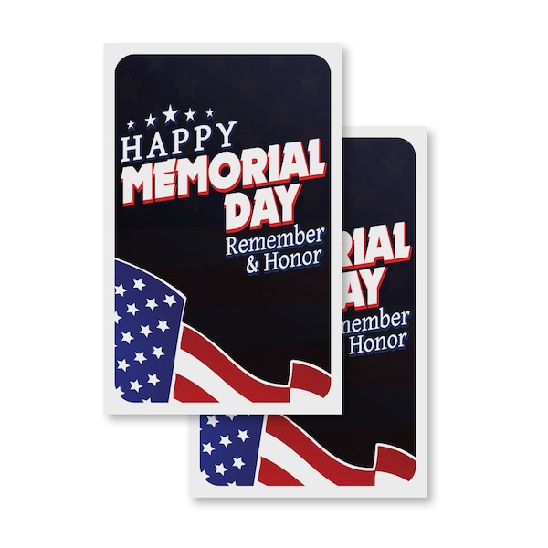 Signmission Happy Memorial Day, A-Frame & 2 Decals Installed, Heavy-Duty Plastic Frame - SBHD-D-2436-30391