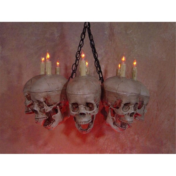 Perfectpretend Chandelier Skull-Metal  8 Life-Size Skulls on Metal Frame - PE1413087