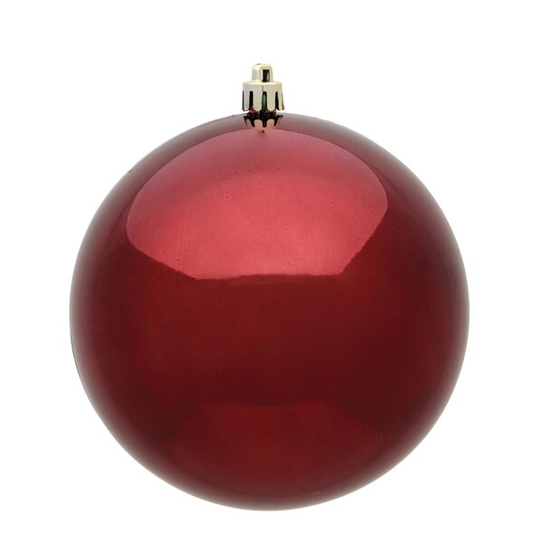Vickerman 15.75 in. Burgundy Shiny UV Drilled Christmas Ornament Ball - N594065DSV