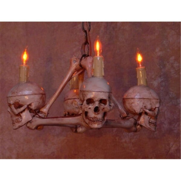 Perfectpretend Chandelier Skull-Bone  4 Medium Skulls on Femur Frame - PE1413061