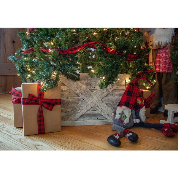 Barnwoodusa Rustic Farmhouse Deluxe Reclaimed 14.5" Christmas Tree Collar/Skirt - 840075811886