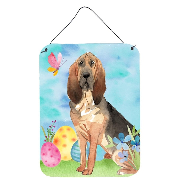 Carolines Treasures Easter Eggs Bloodhound Wall or Door Hanging Prints - CK1924DS1216