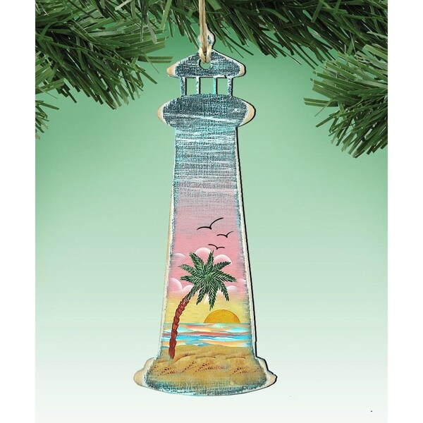 Gloriousgifts 8198526 Whale Scenic Coastal Wooden Ornament Set of 2 - GL1763648