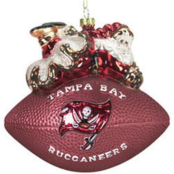 Caseys Tampa Bay Buccaneers Ornament 5 1/2 Inch Peggy Abrams Glass Football - 194618881