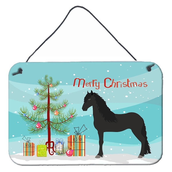 Carolines Treasures Friesian Horse Christmas Wall or Door Hanging Prints - BB9282DS812
