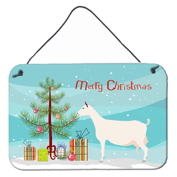 Carolines Treasures Saanen Goat Christmas Wall or Door Hanging Prints - BB9256DS812