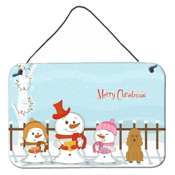 Carolines Treasures Merry Christmas Carolers Poodle Tan Wall or Door Hanging Prints - BB2400DS812