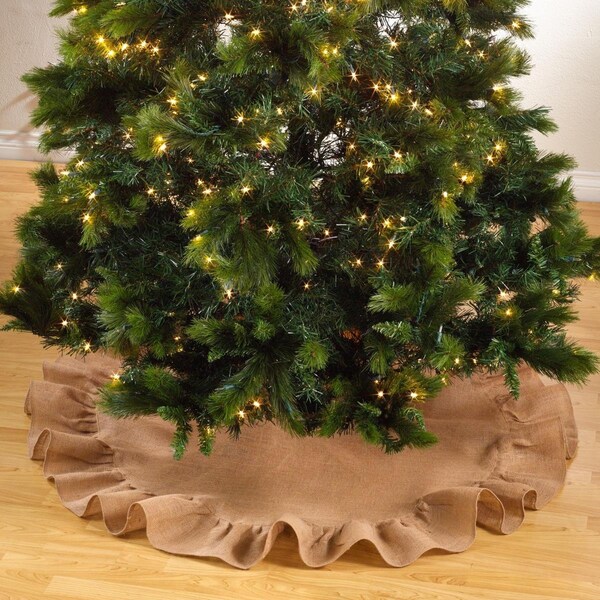 Tistheseason SARO  53 in. Round Jute Christmas Tree Skirt - Natural - TI3209114