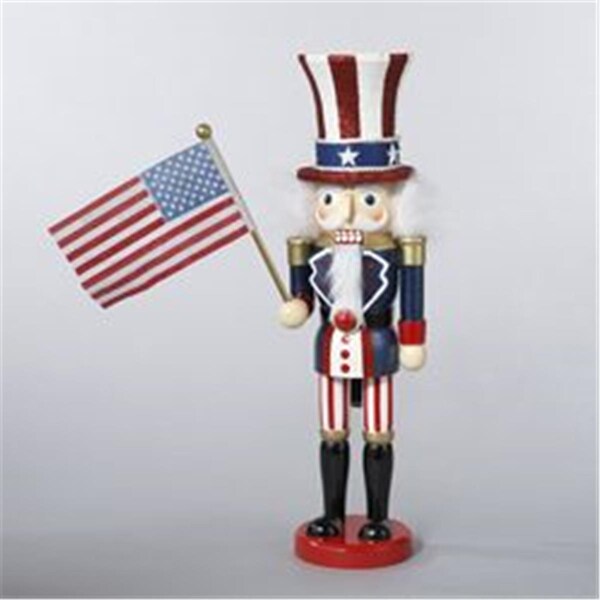 Kurt S. Adler 15 in. Hollywood Wooden Uncle Sam Nutcracker - C6059