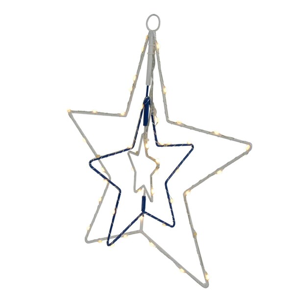 Goldengifts 12 in. Clear & Warm White Star Hanging Decor - GO2742778