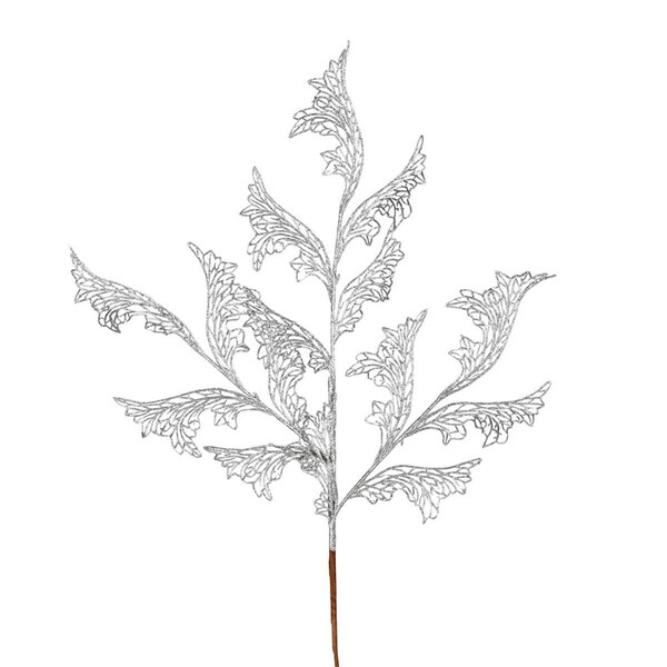 Vickerman 27 in. Silver Glitter Coral Bell Spray, 12PK - L191507