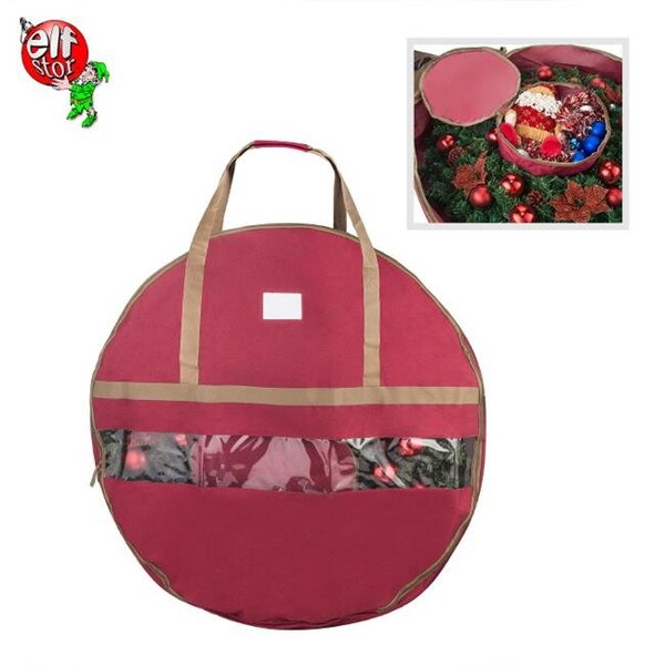 Elf Stor Elf Stor 83-DT5167 1556 Ultimate Red Holiday Christmas Storage Bag for 48 in. Wreaths - 83-DT5167