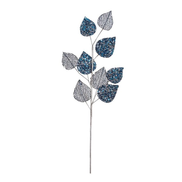 Vickerman 20 in. Blue Mesh Mulberry Leaf Spray, 3 per Bag, 64PK - OF180902