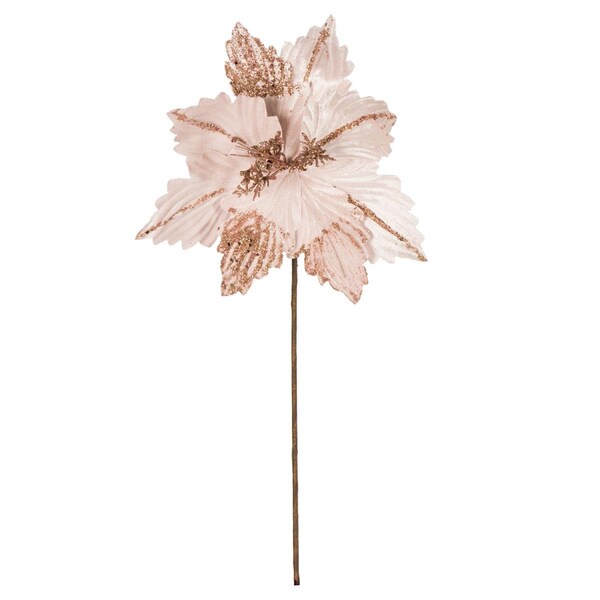 Vickerman 12 in. Pink Poinsettia Spray, 6PK - QG191079