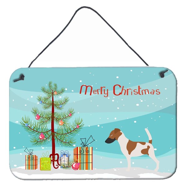 Carolines Treasures Smooth Fox Terrier Christmas Wall or Door Hanging Prints - BB8441DS812
