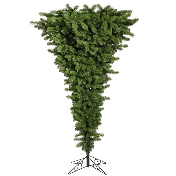 Vickerman 5.5 ft. x 38 in. Green Upside Down Artificial Christmas Tree with 250 Multi-Colored LED Light - A107457LED