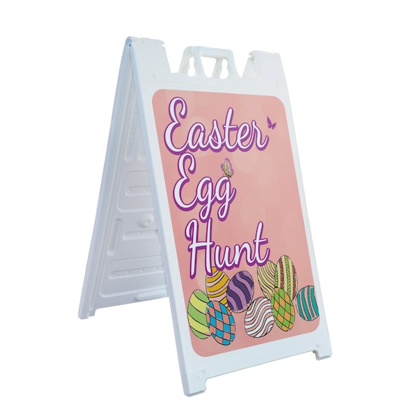 Signmission Easter Egg Hunt, A-Frame & 2 Sign Inserts, Heavy-Duty Plastic Frame - SBHD-C-2436-30370