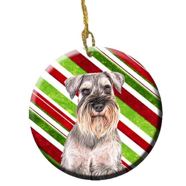 Carolines Treasures Carolines Treasures KJ1172CO1 Candy Cane Holiday Christmas Schnauzer Ceramic Ornament - KJ1172CO1