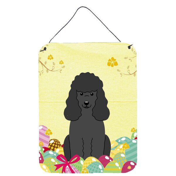 Carolines Treasures Easter Eggs Poodle Black Wall or Door Hanging Prints - BB6071DS1216