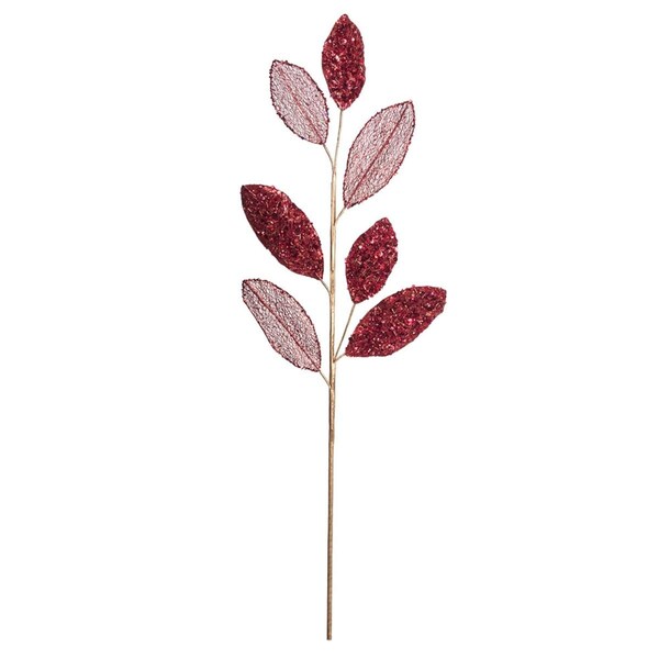 Vickerman 20 in. Red Mesh Apple Leaf Spray, 3 per Bag, 64PK - OF180803