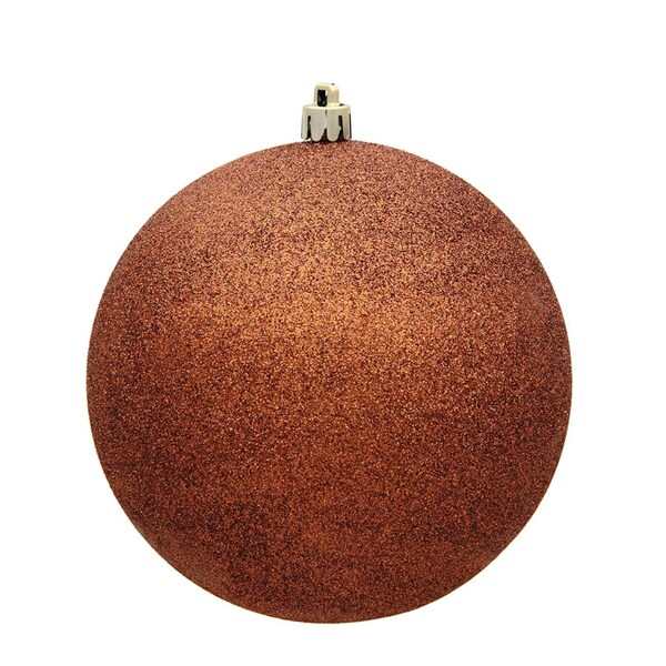 Vickerman 10 in. Copper Glitter Drilled Cap Christmas Ornament Ball - N592588DG