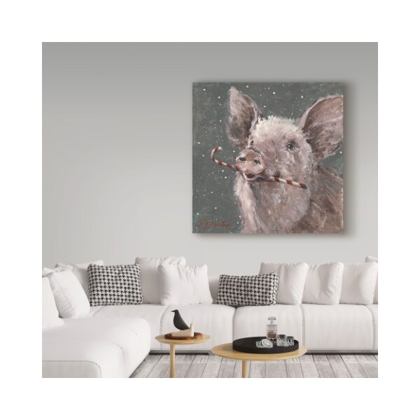 Trademark Fine Art Mary Miller Veazie 'Teri The Christmas Pig' Canvas Art, 18x18 - ALI31257-C1818GG
