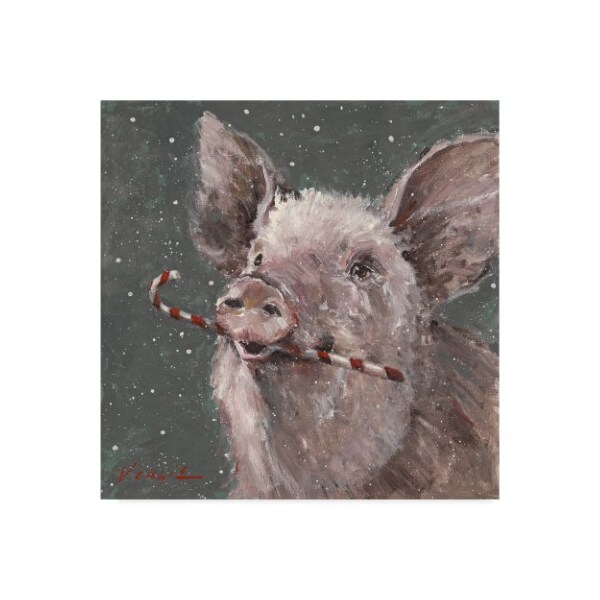 Trademark Fine Art Mary Miller Veazie 'Teri The Christmas Pig' Canvas Art, 18x18 - ALI31257-C1818GG