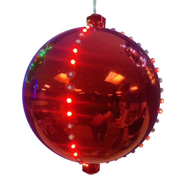 Goldengifts 6 in. LED Lighted Ornament Hanging Decor, Red - GO2515642