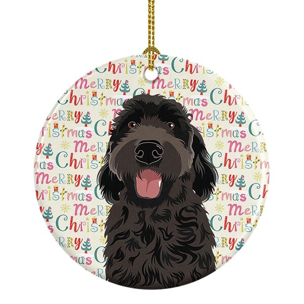 Carolines Treasures 2.8 x 2.8 in. Unisex Doodle Black No.1 Christmas Ceramic Ornament - WDK2113CO1