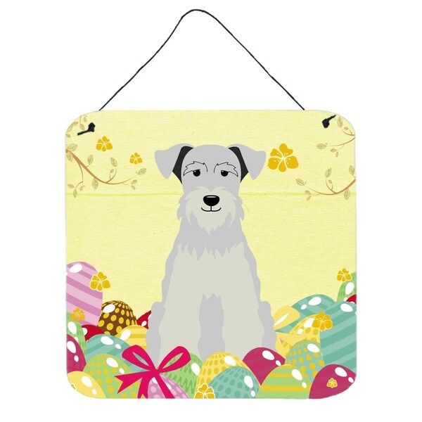 Carolines Treasures Easter Eggs Miniature Schanuzer White Wall or Door Hanging Prints - BB6053DS66