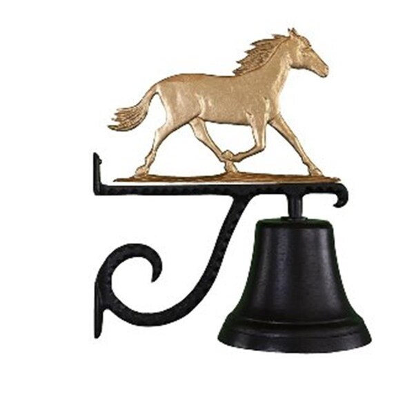 Swivel Cast Bell With Gold Bronze Horse Ornament - SW742306