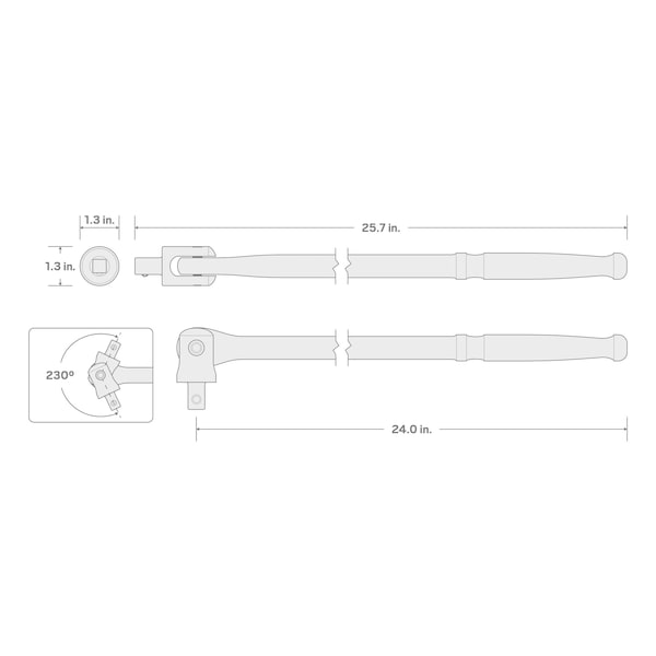 Tekton 1/2 Inch Drive x 24 Inch Breaker Bar - SBH00224