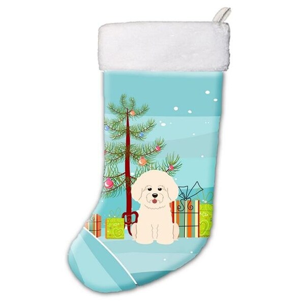 Carolines Treasures Carolines Treasures BB4200CS Merry Christmas Tree Bichon Frise Christmas Stocking - BB4200CS