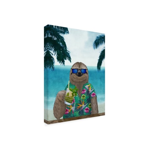 Trademark Fine Art Barruf 'Sloth on Summer Holidays' Canvas Art, 35x47 - IC00322-C3547GG