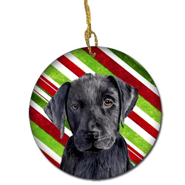 Carolines Treasures Carolines Treasures SC9324-CO1 Labrador Candy Cane Holiday Christmas Ceramic Ornament; 2.81 Dia. - SC9324-CO1