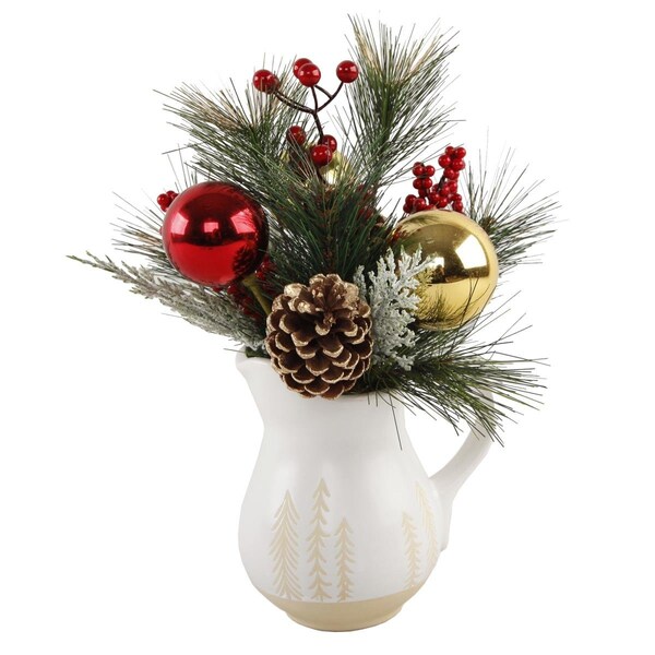 Espectaculo 14 in. XMAS Mix in Ceramic Watering Pot - ES2970906