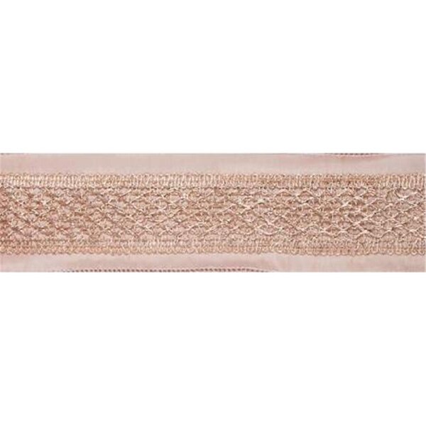 Vickerman 4 in. x 5 Yard Gold Swirl Center Ribbon - Q174224