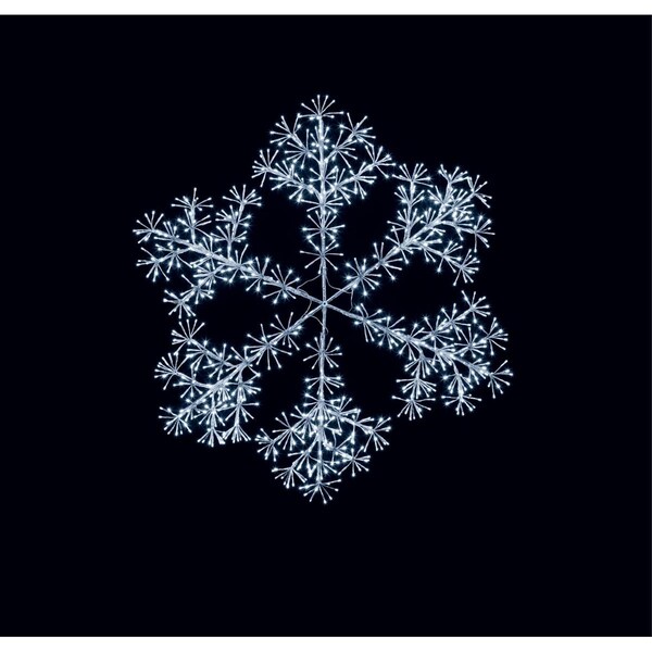 Queens Of Christmas 4 ft. LED Snowflake Wall Mount Gold & Pure White - WM-SNFL04-LPW