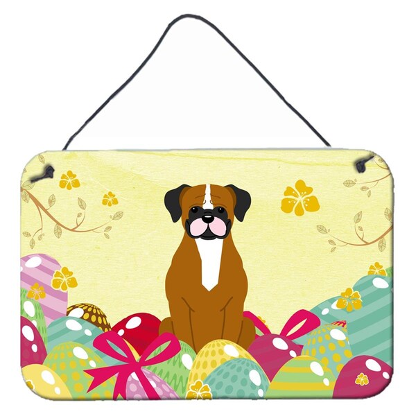 Carolines Treasures Easter Eggs Flashy Fawn Boxer Wall or Door Hanging Prints - BB6116DS812