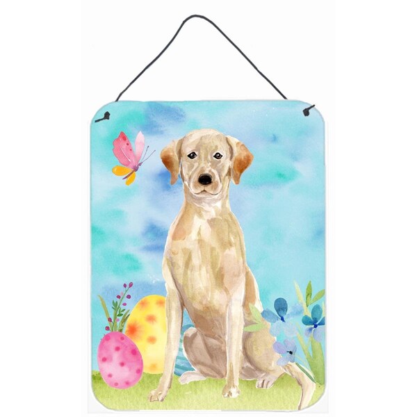 Carolines Treasures Yellow Labrador Easter Wall or Door Hanging Print - BB9611DS1216