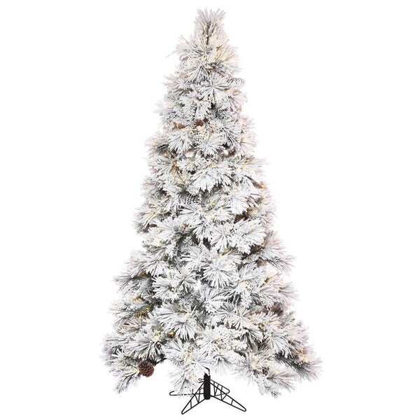 Vickerman 10 ft. x 50 in. Flocked Atka Pencil Christmas Tree with 3 mm 1300 Warm White LED Light - K171086LED