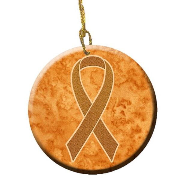 Carolines Treasures Carolines Treasures AN1204CO1 Orange Ribbon Leukemia Awareness Ceramic Ornament - AN1204CO1