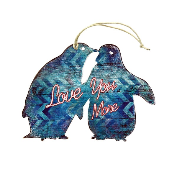Designocracy Love Pinguins Wooden Magnet - 99741M